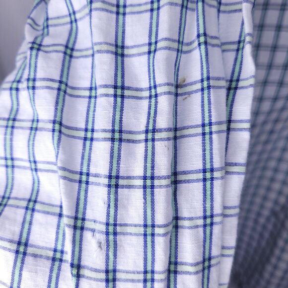 Southern Tide Linen Shirt Mens Large Check White, Green Casual Preppy - Picture 5 of 13